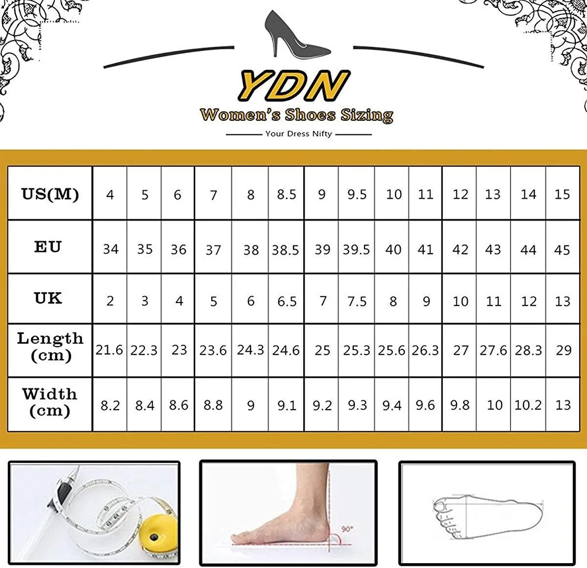 YDN Women Mary Jane Pointed Toe Mid Heels Pumps Slip On Buckled Dress Formal Office Lady Shoes Size 4-15 US