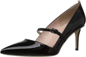 YDN Women Mary Jane Pointed Toe Mid Heels Pumps Slip On Buckled Dress Formal Office Lady Shoes Size 4-15 US