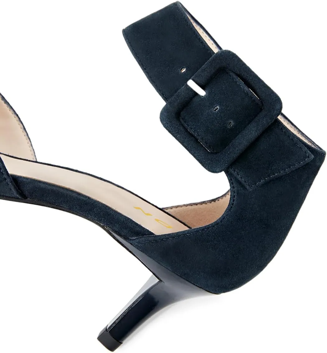 YDN Women's Open Peep Toe Heeled Sandals Kitten Low Heel Ankle Buckled Strap Wedding Prom Daily Outfit Dress Shoes Size 4-16 US