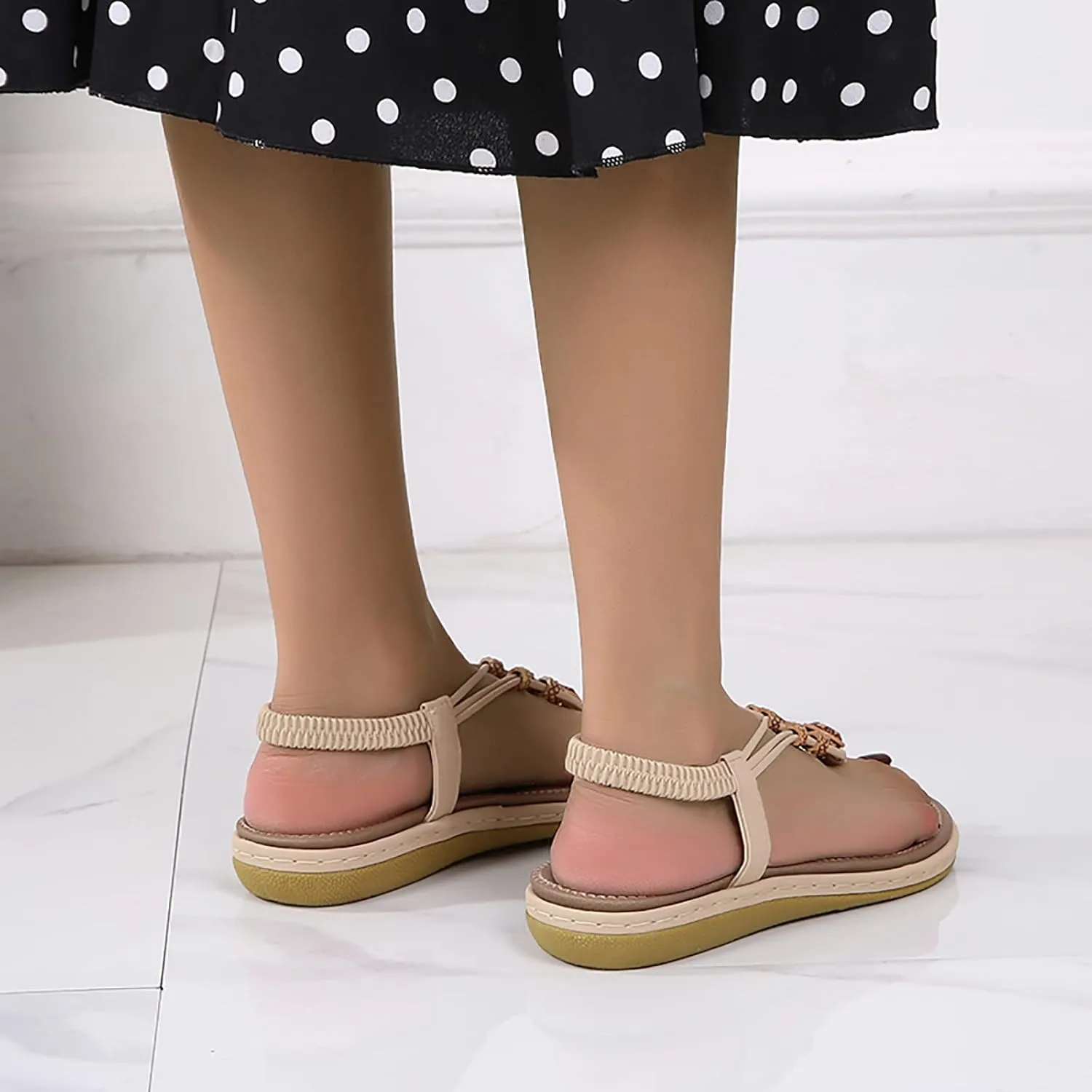 Yoga Mat Comfortable Flat Sandal for Women Casual Summer Comfortable Walking Shoes Slingback Flats for Women